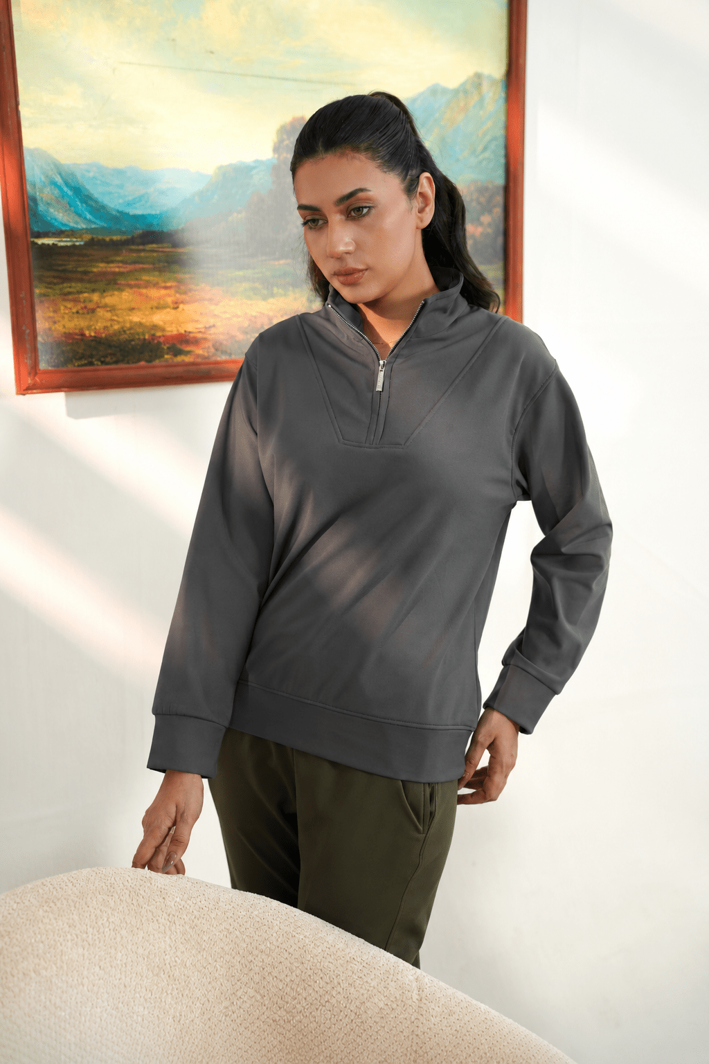 Women Cloud Quarter Zip - Aurorafits Official