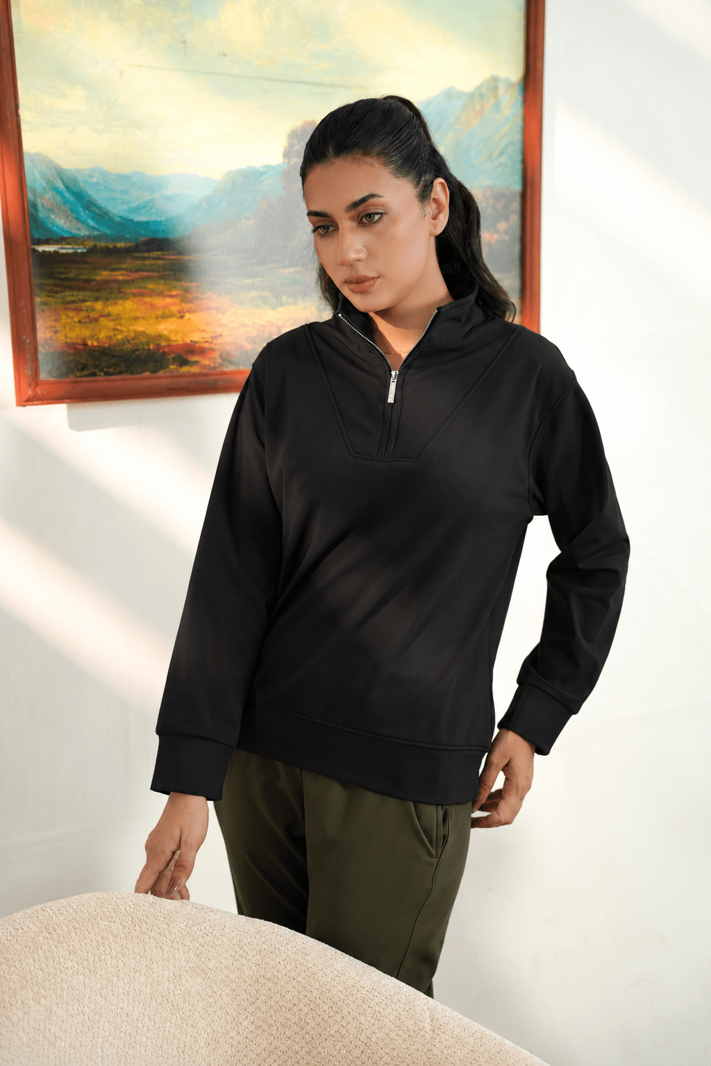 Women Cloud Quarter Zip - Aurorafits Official