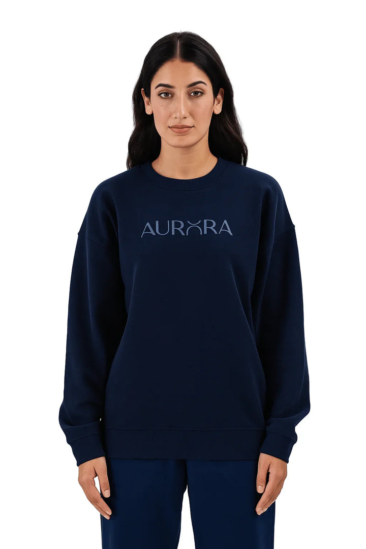 Women Oversized Signature Print Sweatshirt - Aurorafits Official