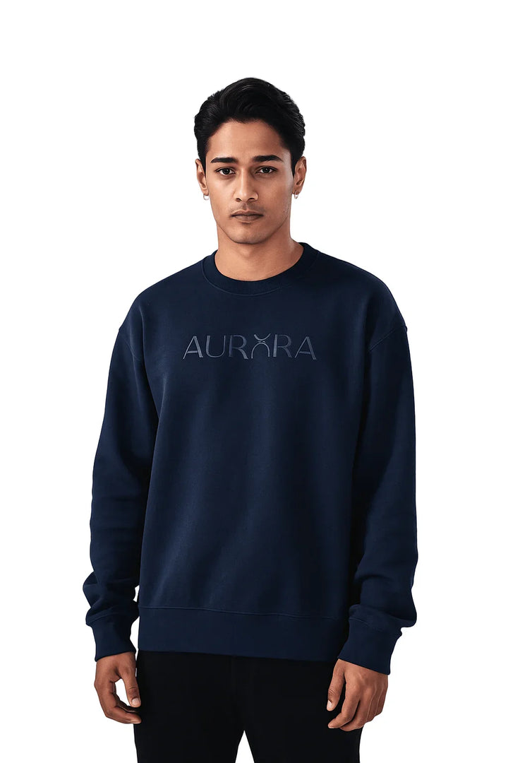 Oversized Signature Print Sweatshirt - Aurorafits Official