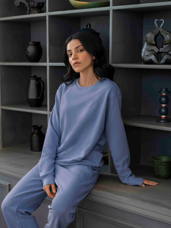 Women Terry Crew Sweatshirt - Aurorafits Official