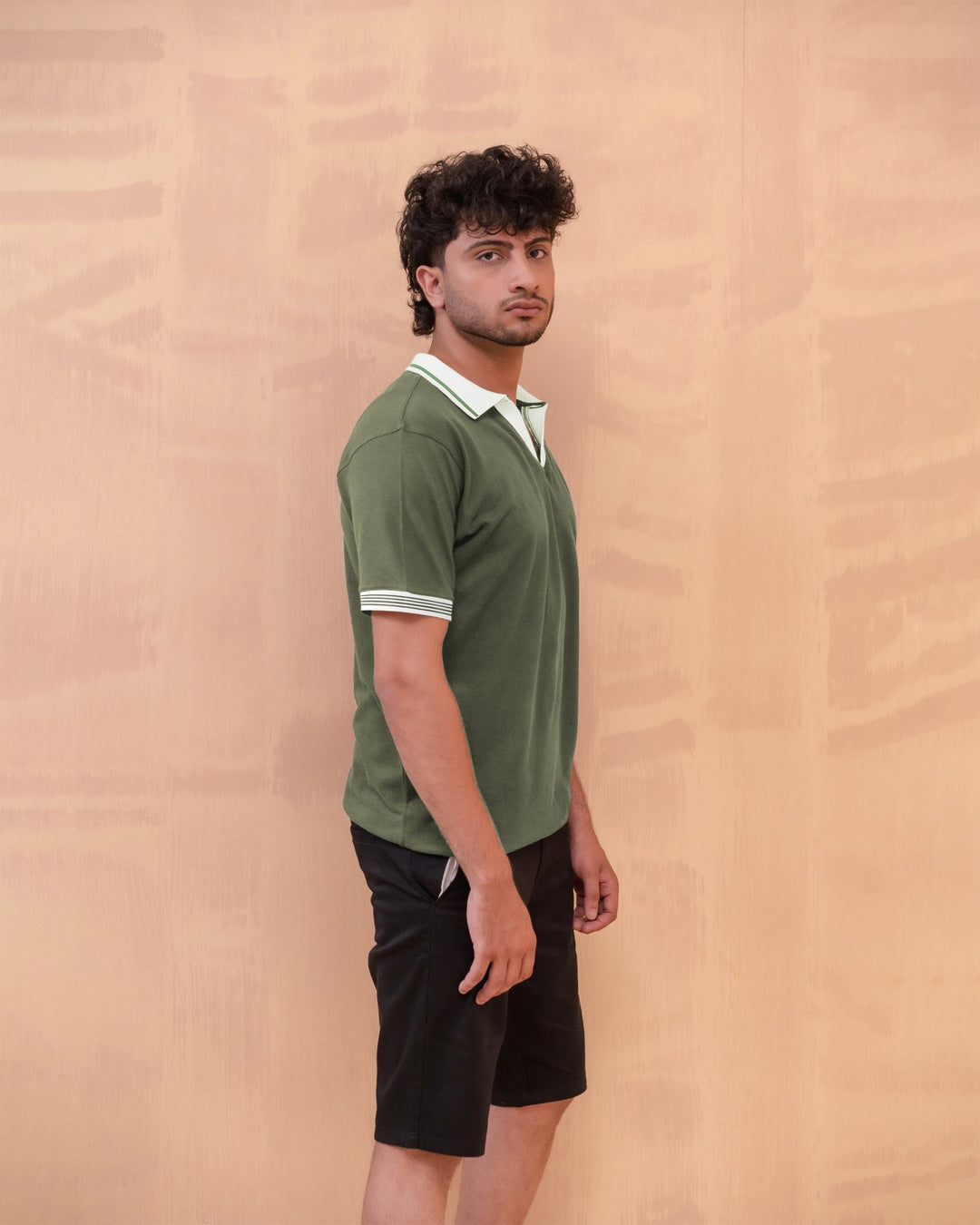 Black Buttonless Polo - Aurorafits Official