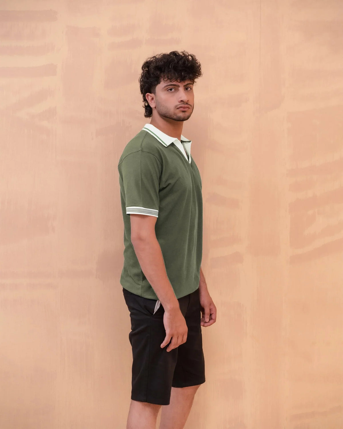 Black Buttonless Polo - Aurorafits Official