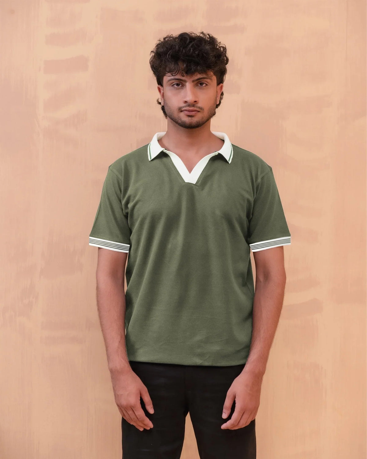Black Buttonless Polo - Aurorafits Official