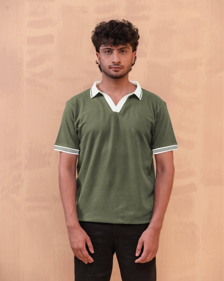 Black Buttonless Polo - Aurorafits Official