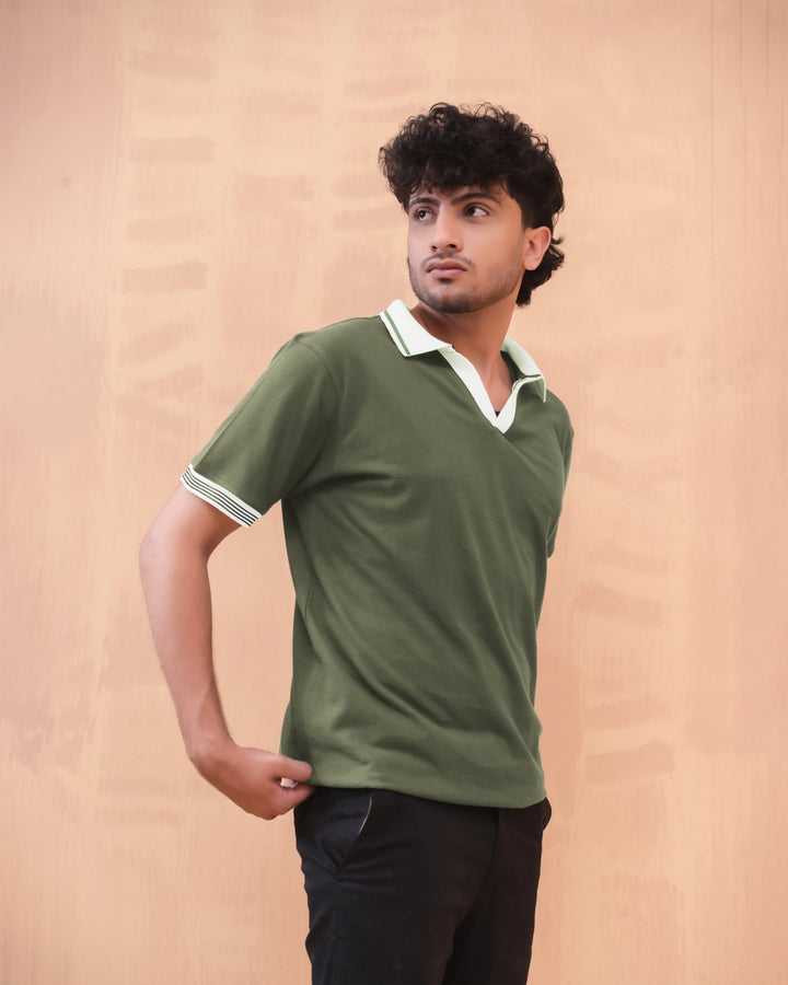 Black Buttonless Polo - Aurorafits Official