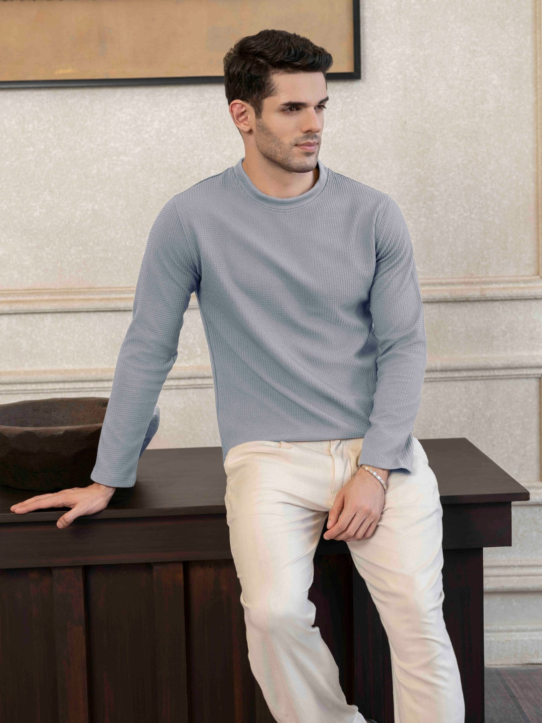 Waffle Knit Crewneck - Aurorafits Official