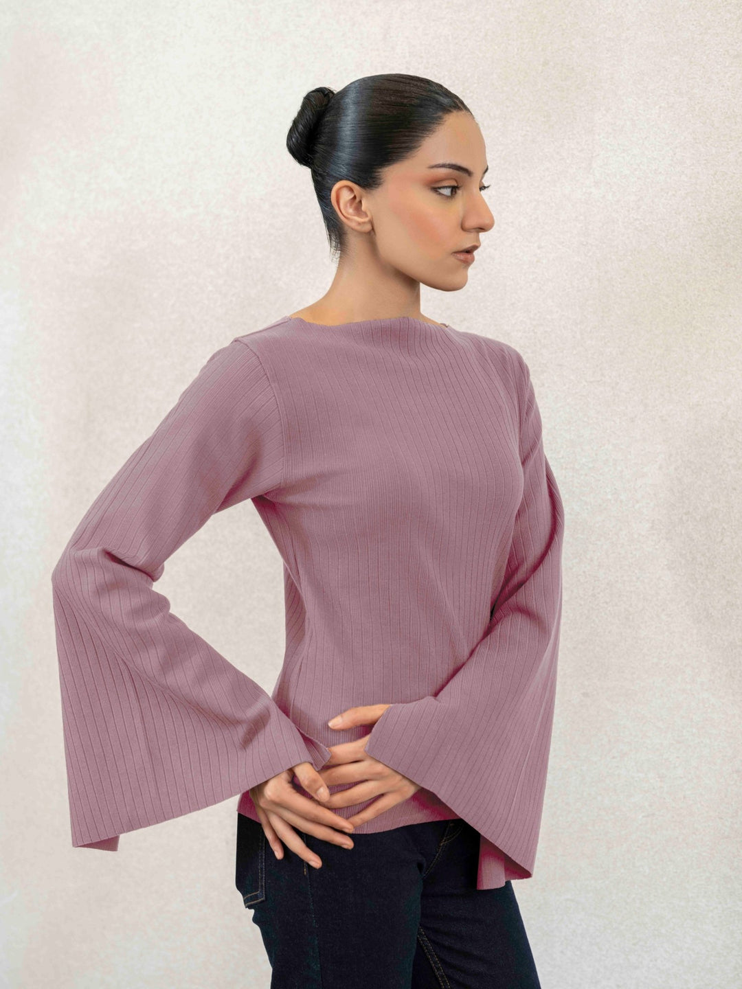 Women Textured Boat Neck Top - Aurorafits Official
