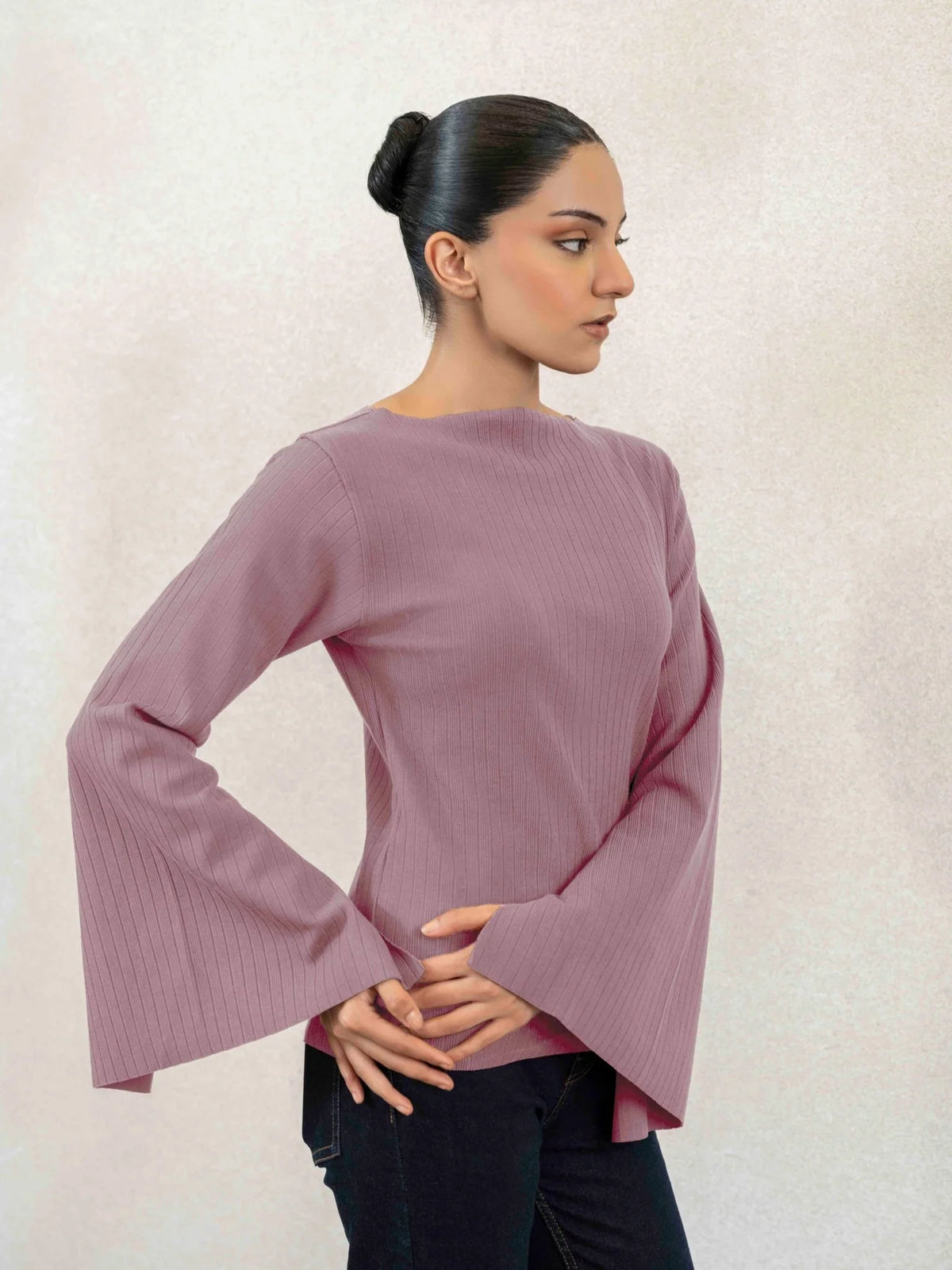 Women Textured Boat Neck Top - Aurorafits Official