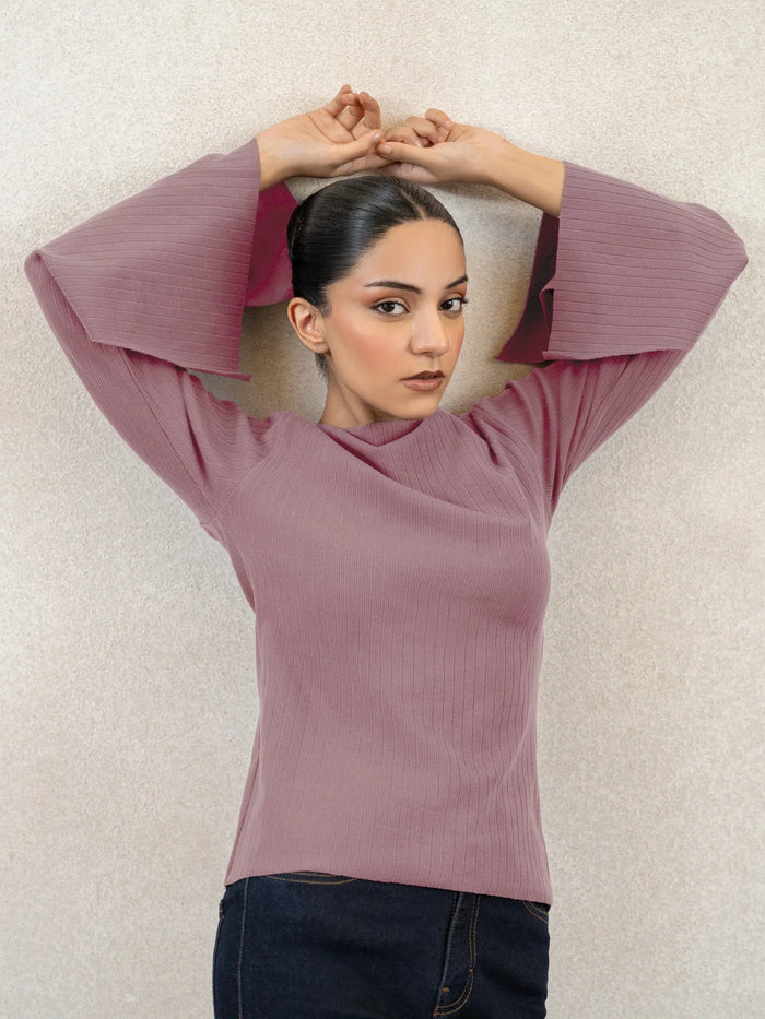 Women Textured Boat Neck Top