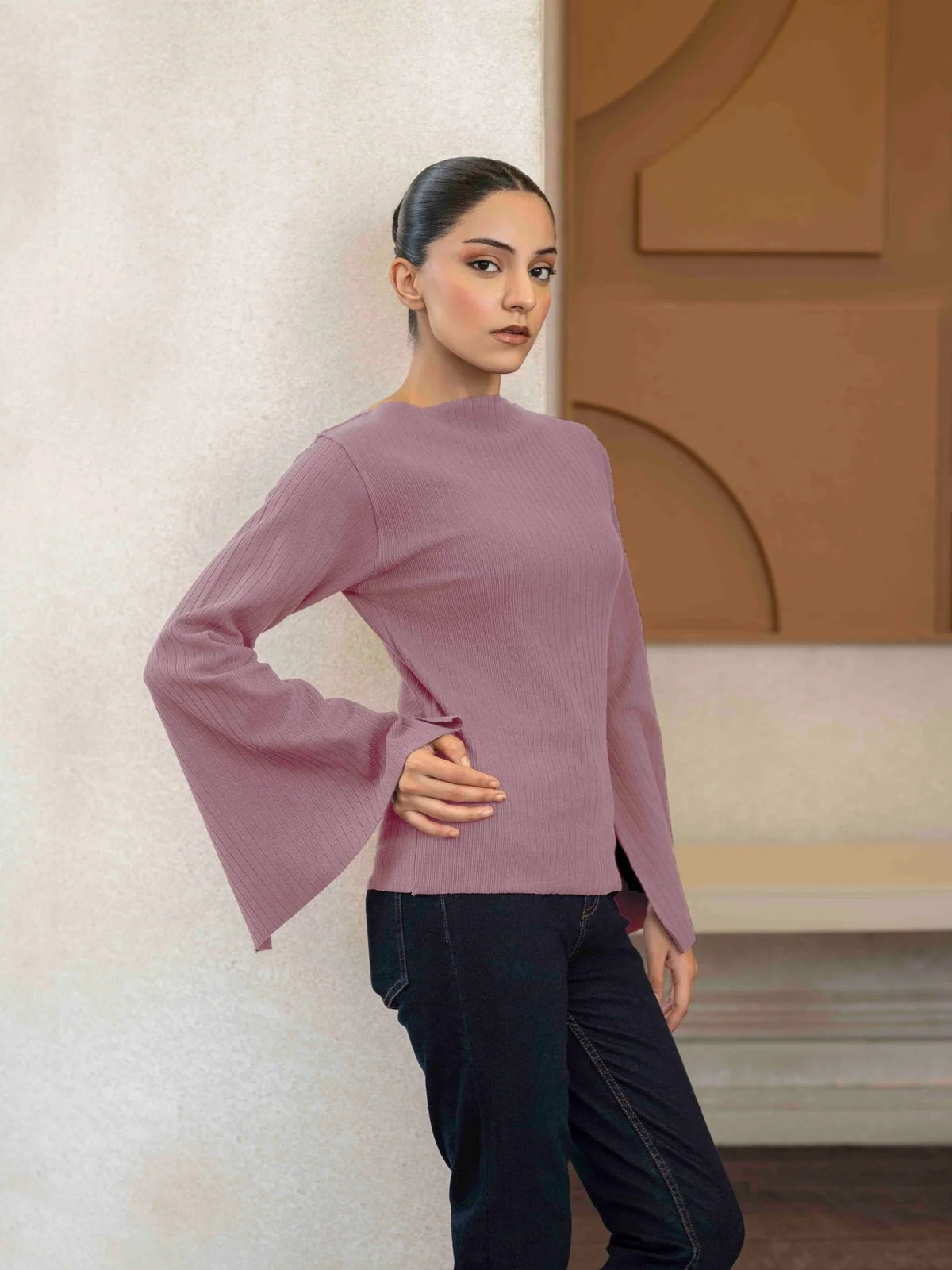 Women Textured Boat Neck Top - Aurorafits Official