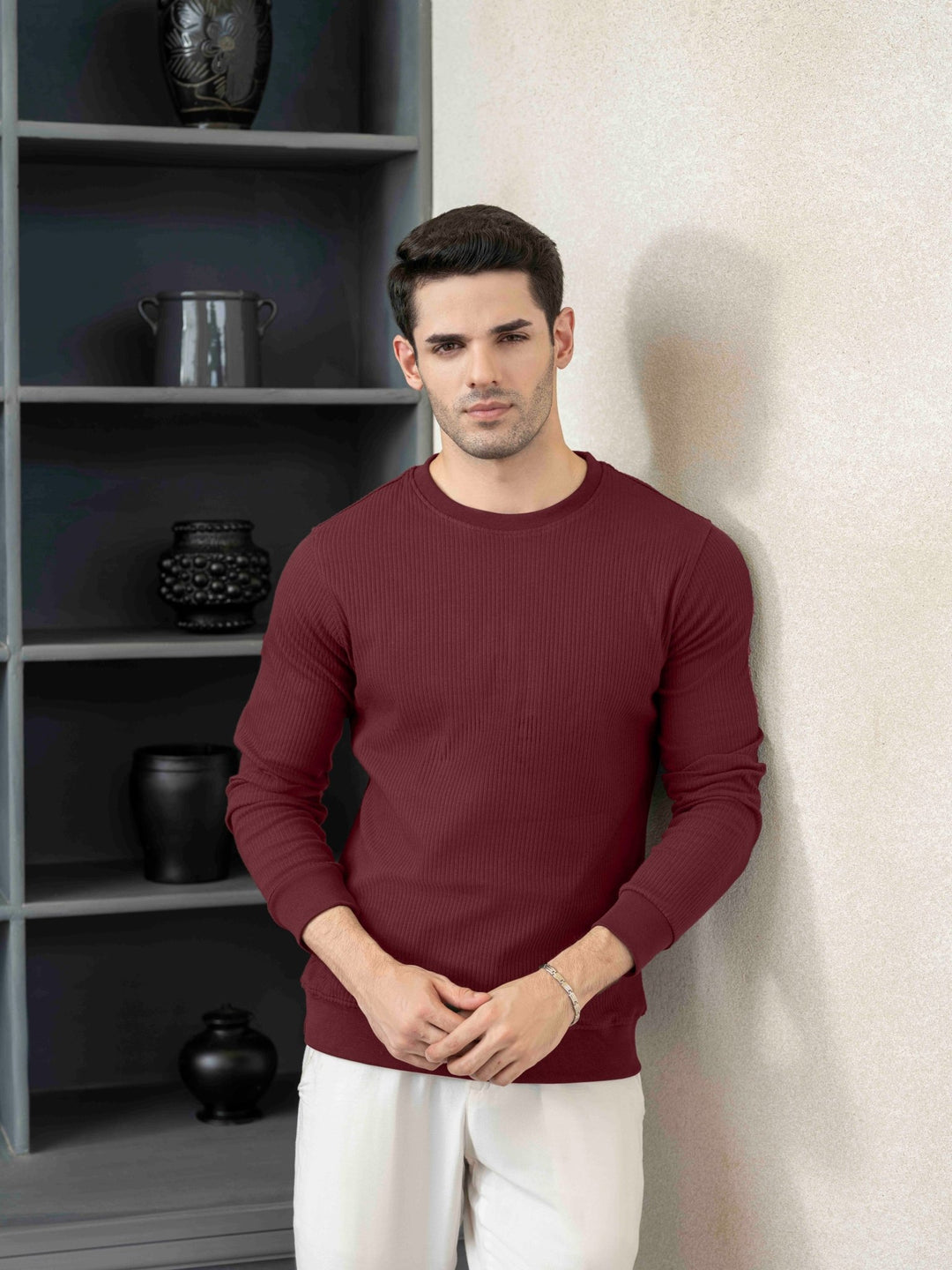 Ribbed Crew Sweatshirt - Aurorafits Official