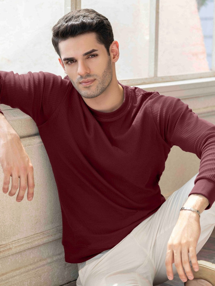 Ribbed Crew Sweatshirt - Aurorafits Official
