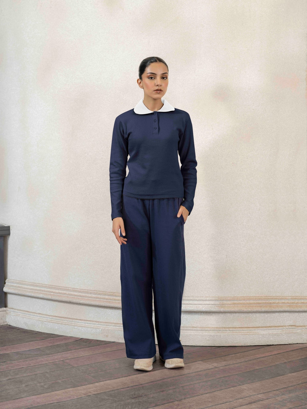 Women Textured Cropped Polo - Aurorafits Official