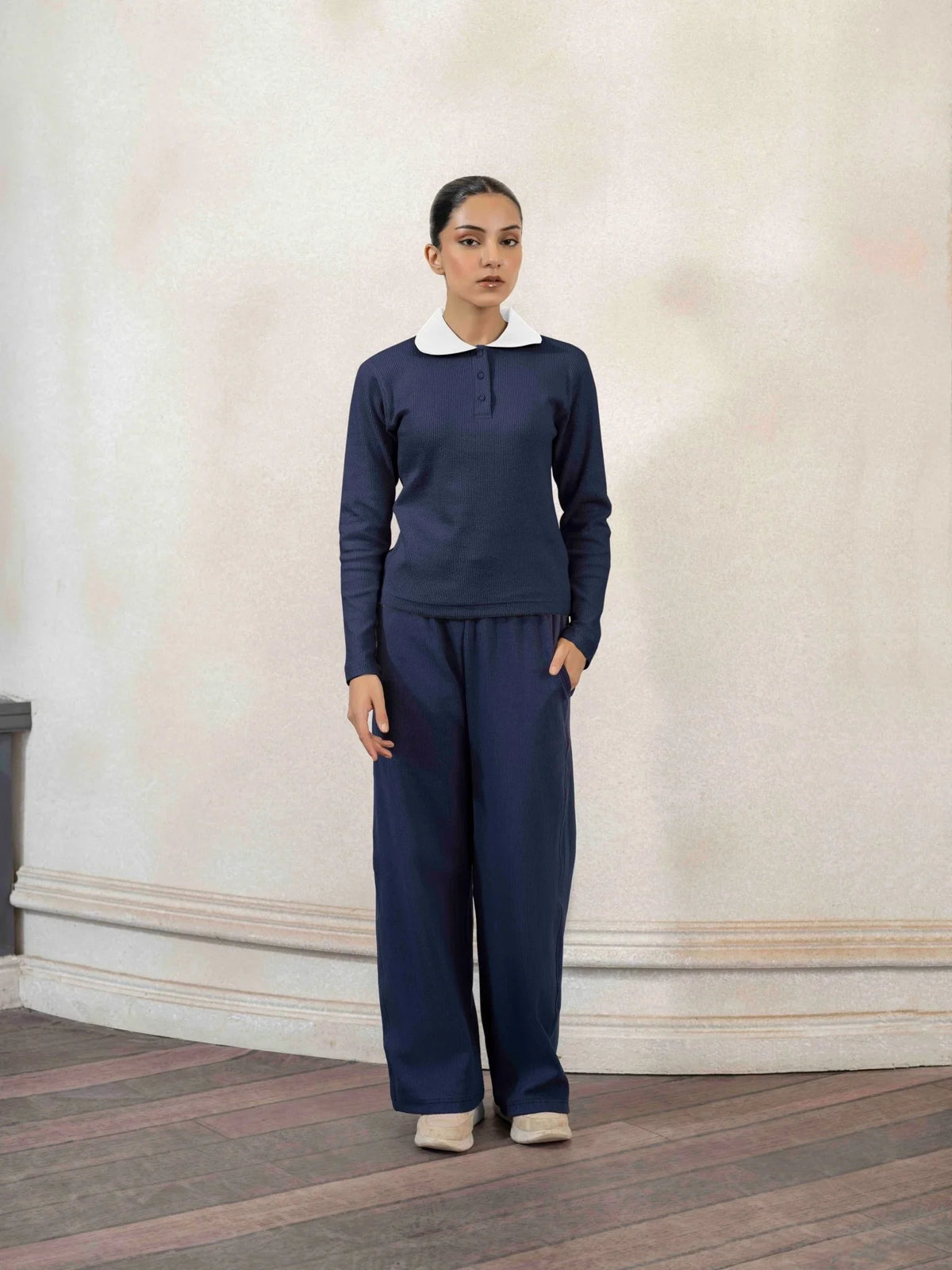Women Textured Cropped Polo - Aurorafits Official