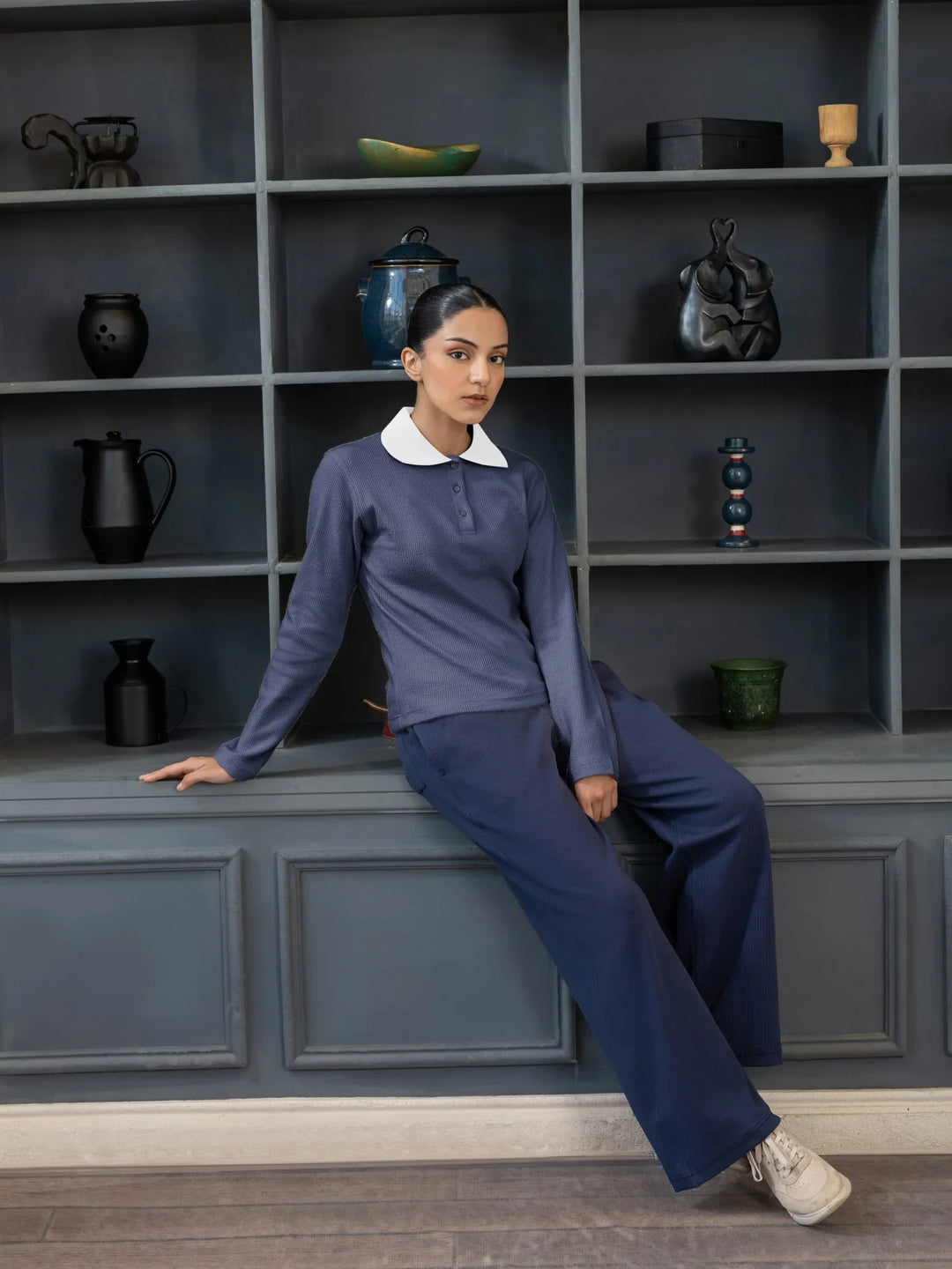 Women Textured Cropped Polo - Aurorafits Official