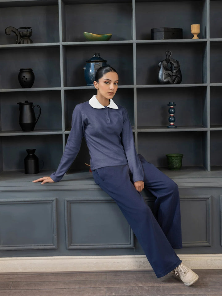 Women Textured Cropped Polo - Aurorafits Official