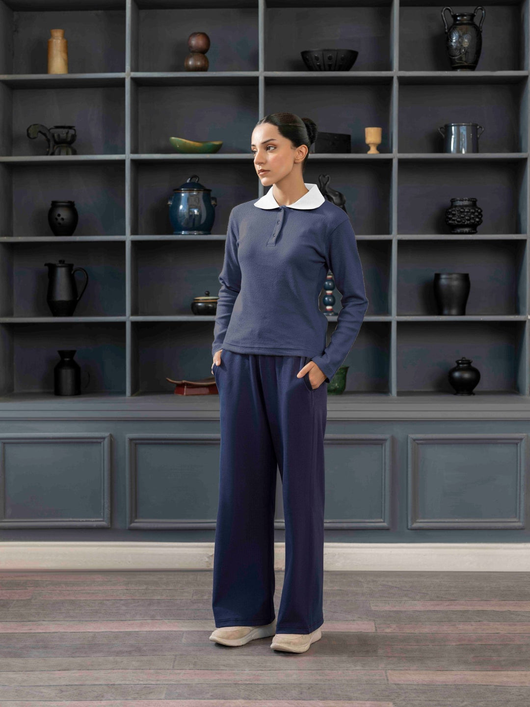Women Textured Cropped Polo - Aurorafits Official