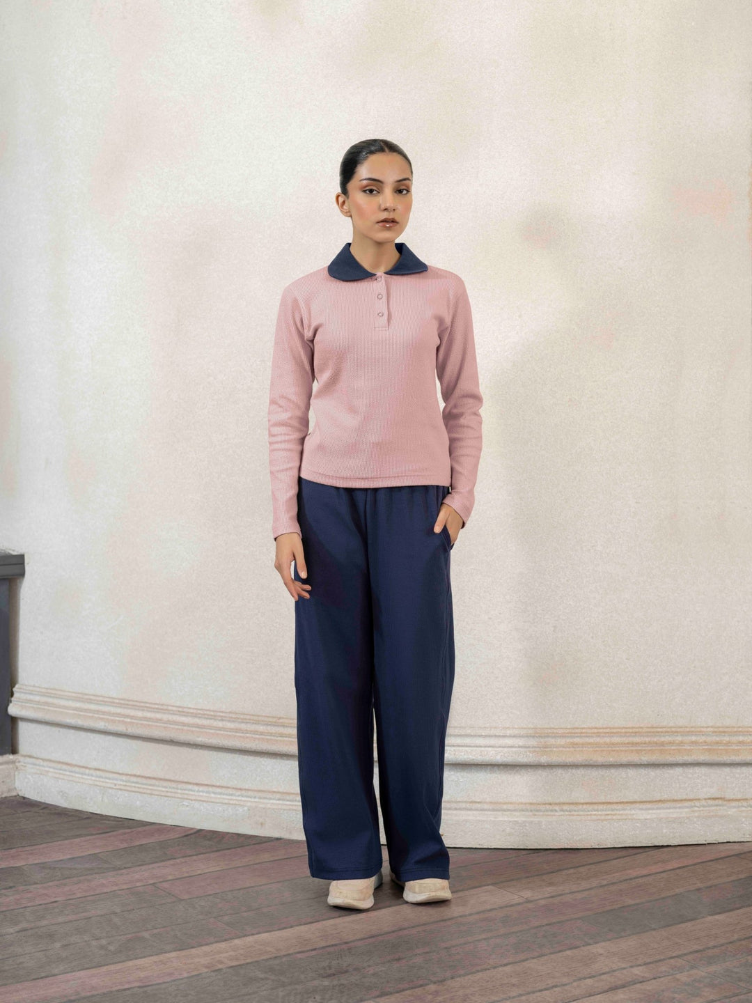 Women Textured Cropped Polo - Aurorafits Official