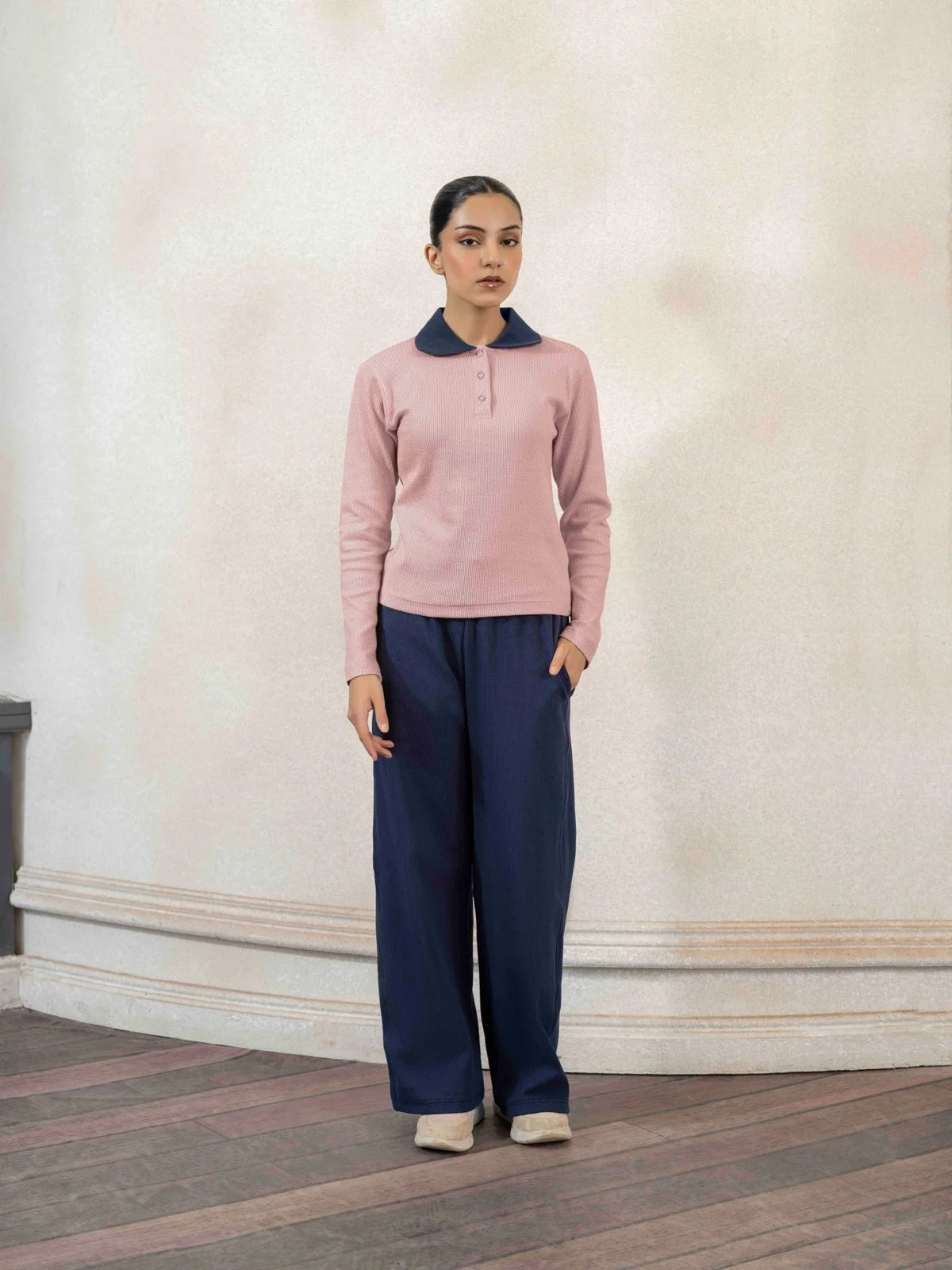 Women Textured Cropped Polo - Aurorafits Official