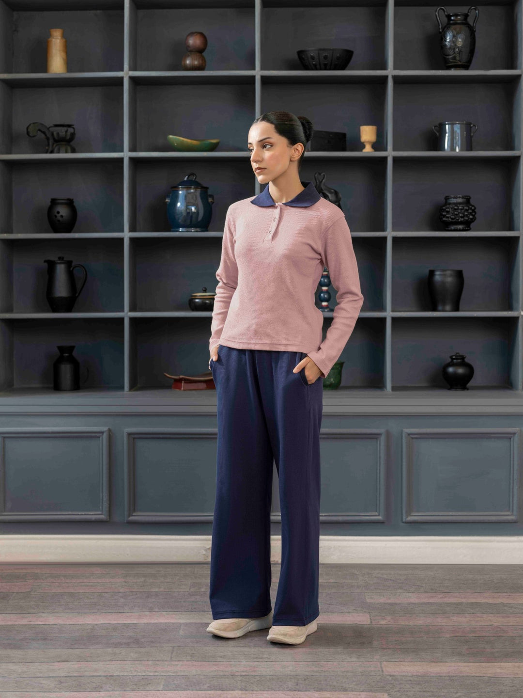 Women Textured Cropped Polo - Aurorafits Official