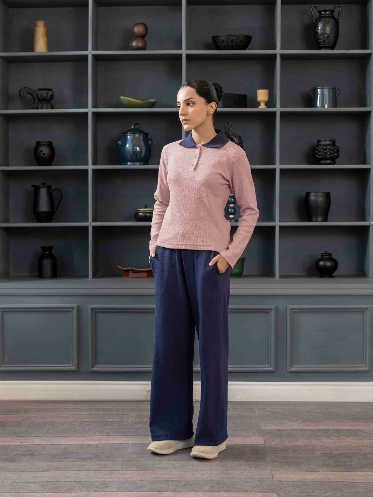 Women Textured Cropped Polo - Aurorafits Official