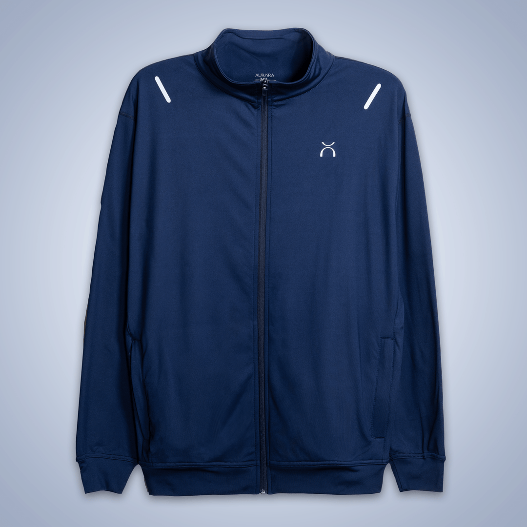 Navy Blue Reflective Essential Tracksuit - Aurorafitsofficial