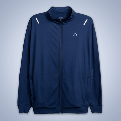 Navy Blue Reflective Essential Tracksuit - Aurorafitsofficial