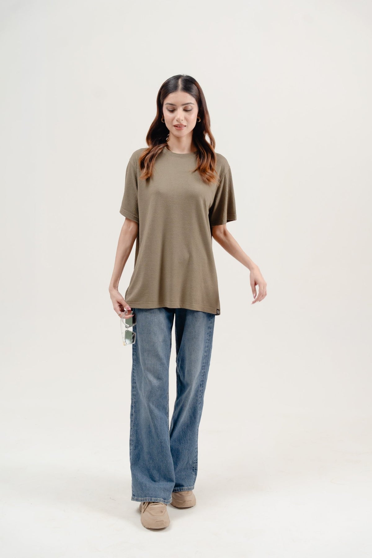 Women Crinkle Textured Tee - Aurorafits Official