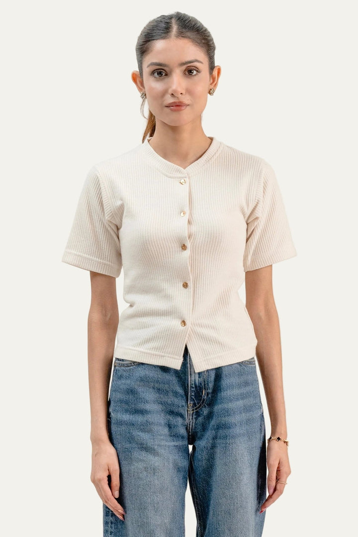 Women Buttoned Knit Top - Aurorafits Official