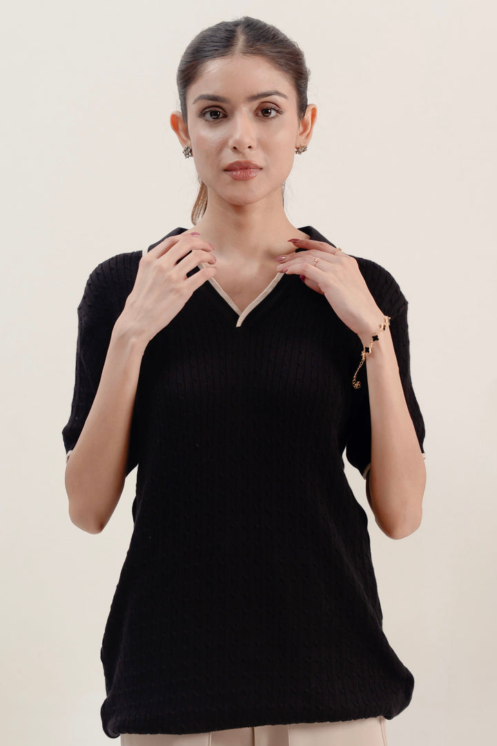 Women Cable Knit Polo - Aurorafits Official