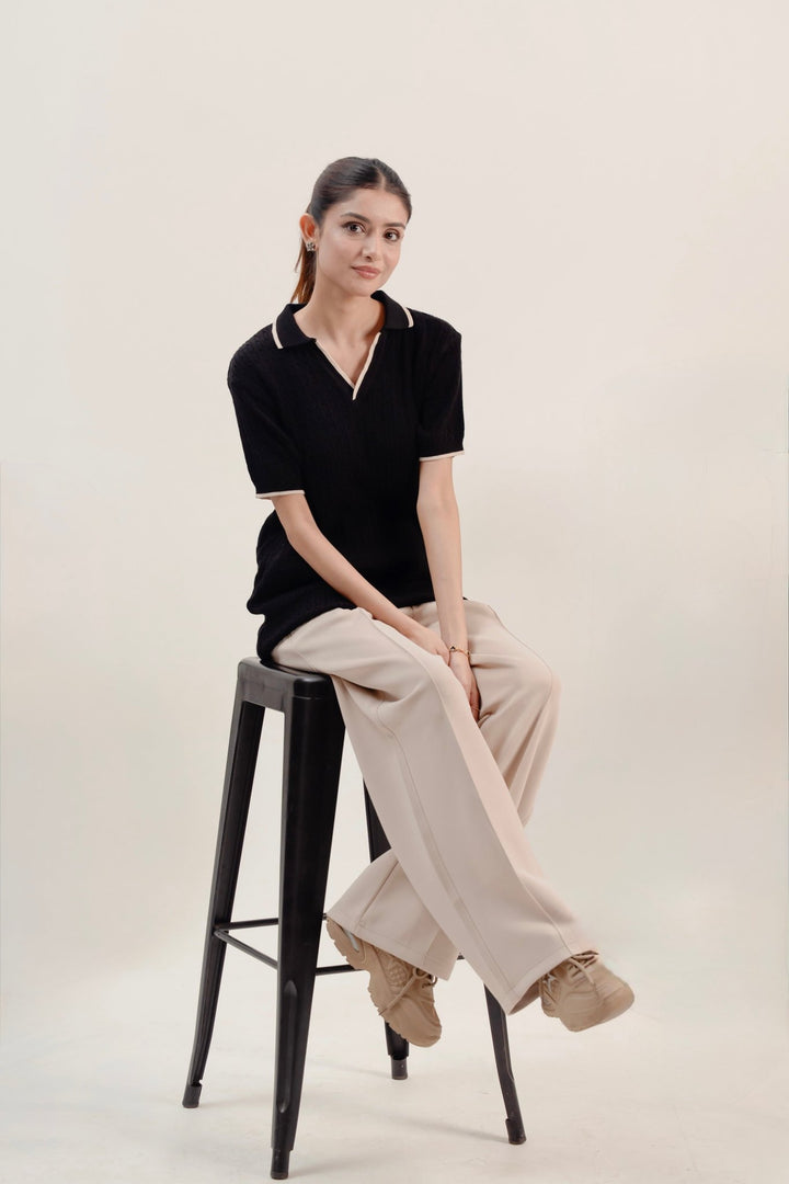 Women Cable Knit Polo - Aurorafits Official