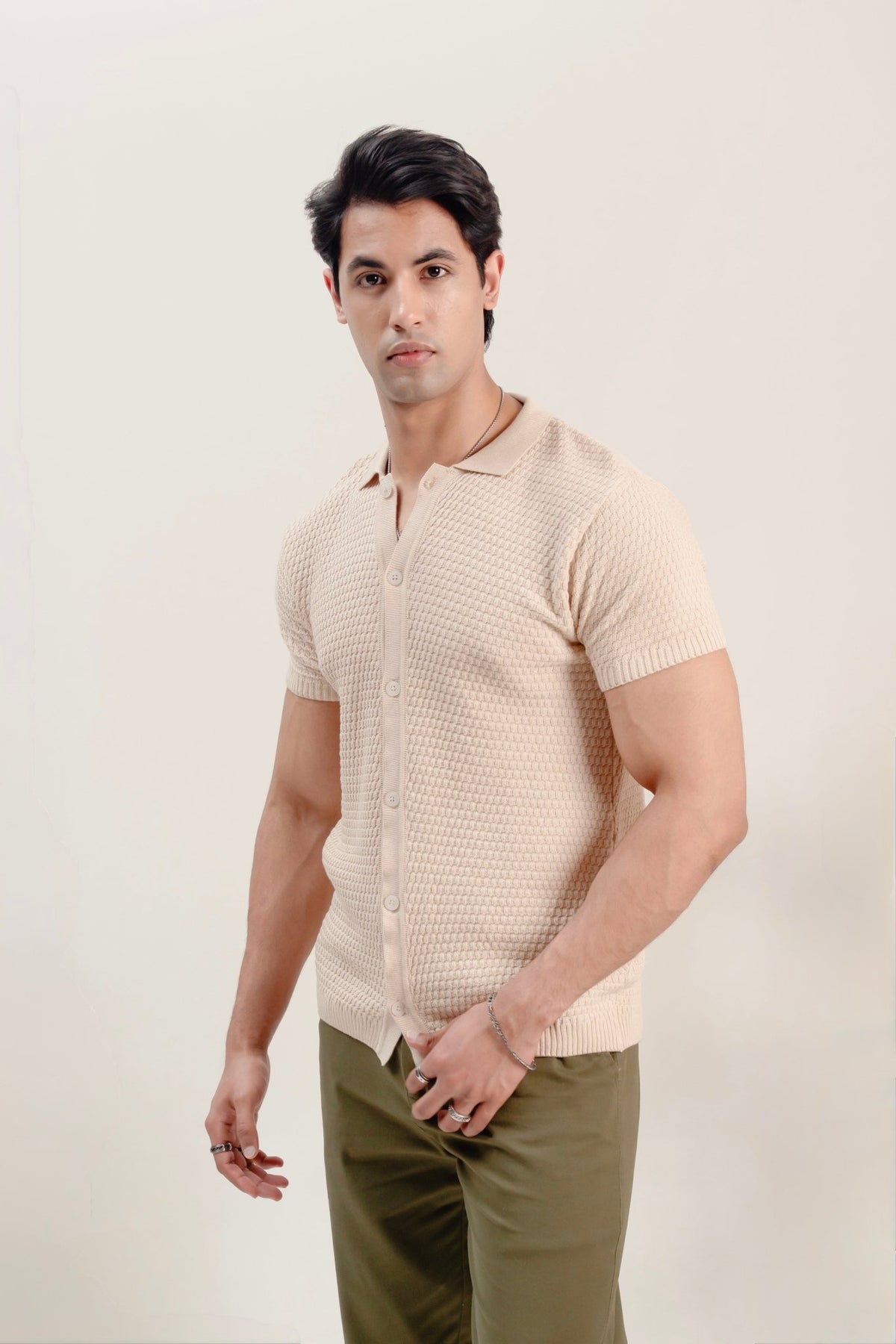 model2
Textured - Knit Shirt - Aurorafits Official