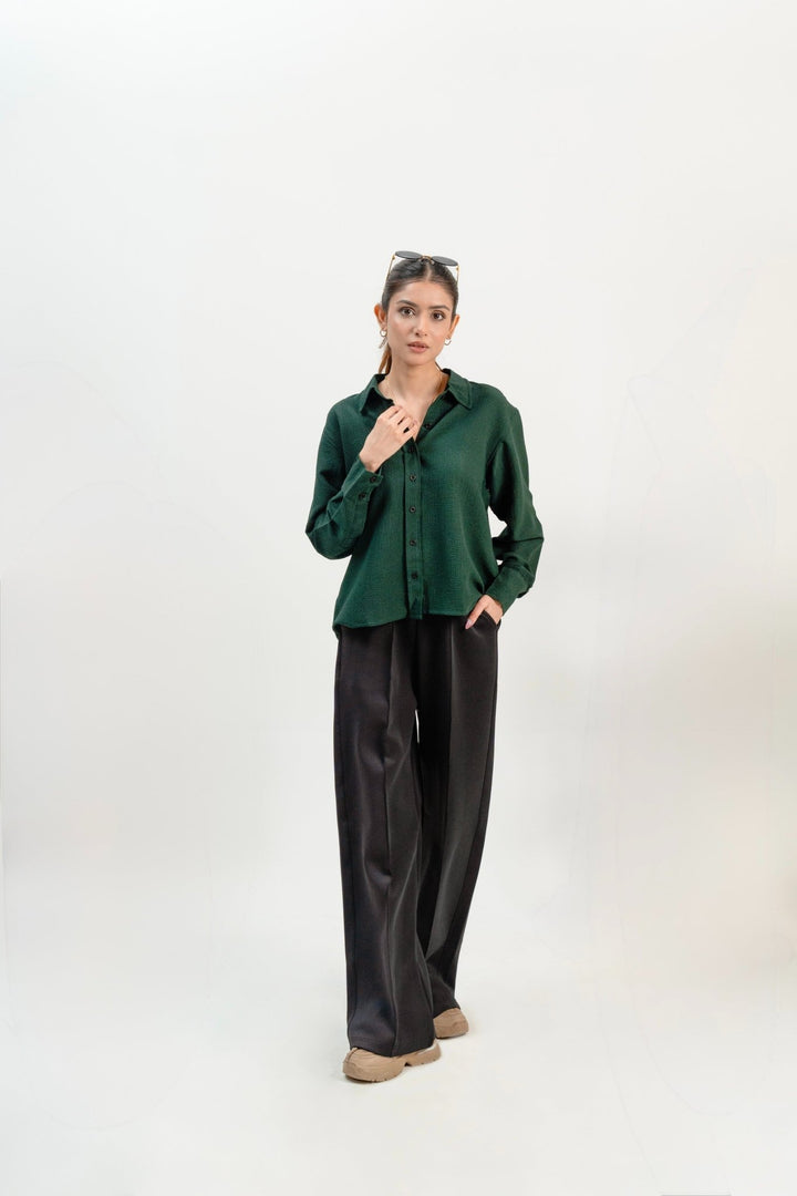 Women Crinkle Button Shirt - Aurorafits Official