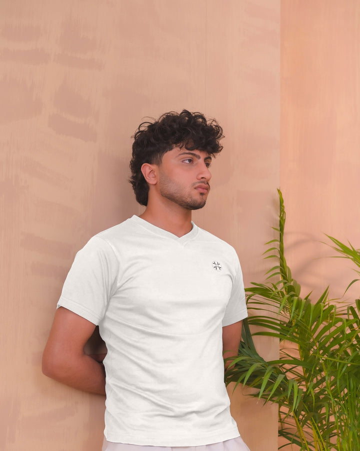White V - Neck Tee - Aurorafitsofficial