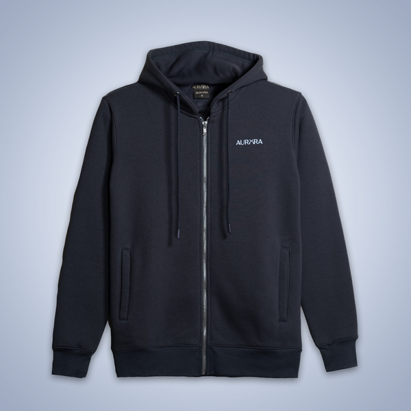 Charcoal Zipper Fleece Hoodie