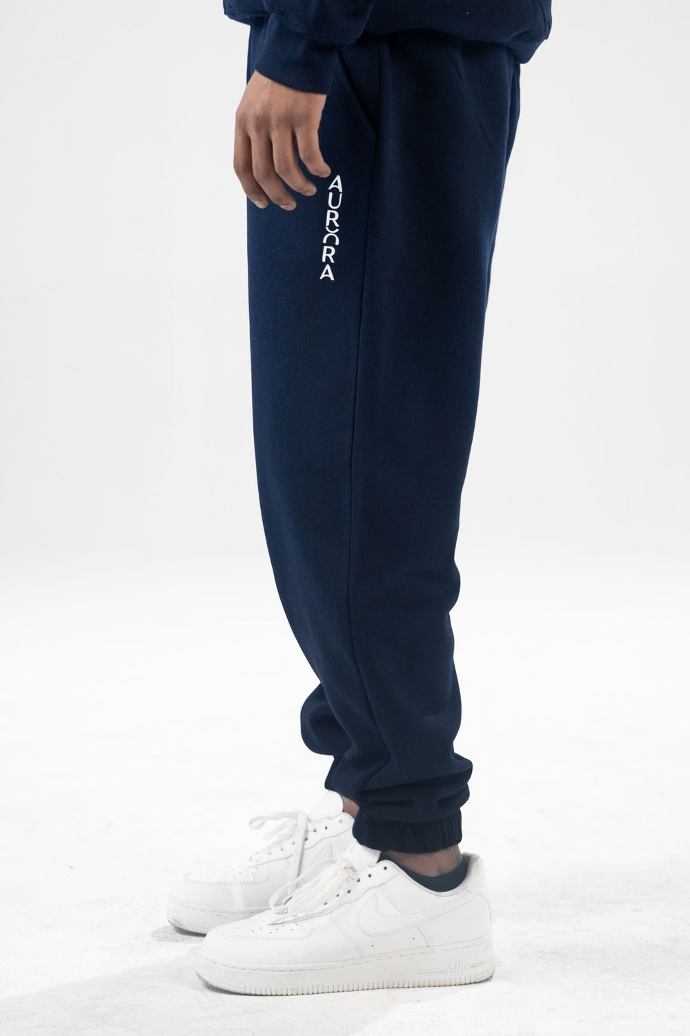 Navy Blue Oversized Fleece Sweatpants - Aurorafitsofficial